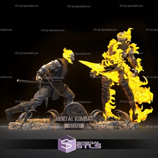 scorpion sub zero toasty stl files spine rip diorama 3d printing figurine 3d print model - Mito3D