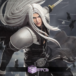 sephiroth stl dossiers action pose final fantaisie 3d print model - Mito3D