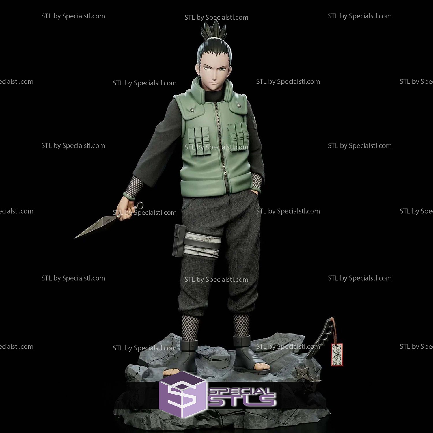 shikamaru imprimível modelos naruto shippuden especial nara 3D print model - Mito3D