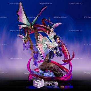 Shinobu Kocho Schmetterling Diorama bereit 3d drucken 3d print model - Mito3D