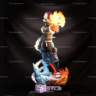 atış Todoroki güç 3d baskı heykelcik kahraman akademi 3d print model - Mito3D