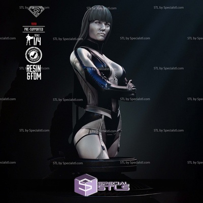 silk spectre bust digital sculpture specialstl 3d print model - Mito3D
