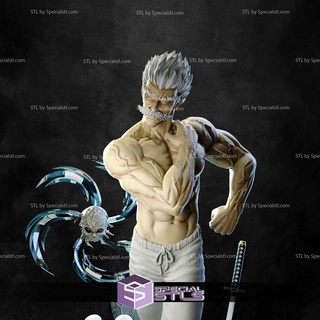 silver fang bang 3d printing figurine one punch man stl files 3d print model - Mito3D