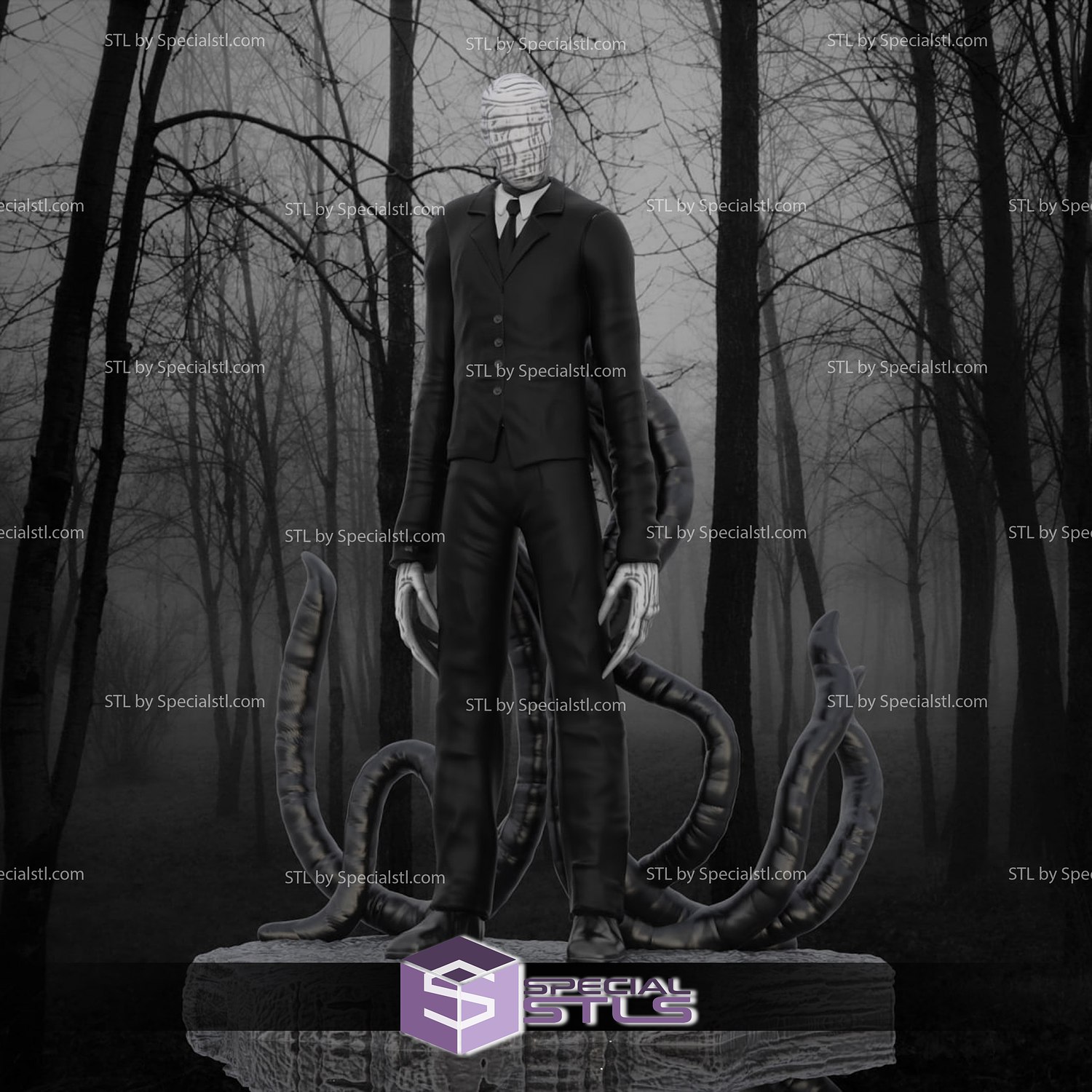 slenderman fanart stl files 3D print model - Mito3D