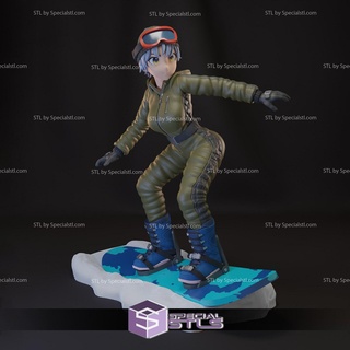 snowboard niña arte fan 3d modelo 3d print model - Mito3D