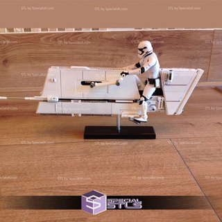 solo imparatorluk hoverbike Yıldız Savaşları 3d baskı heykelcik 3d print model - Mito3D