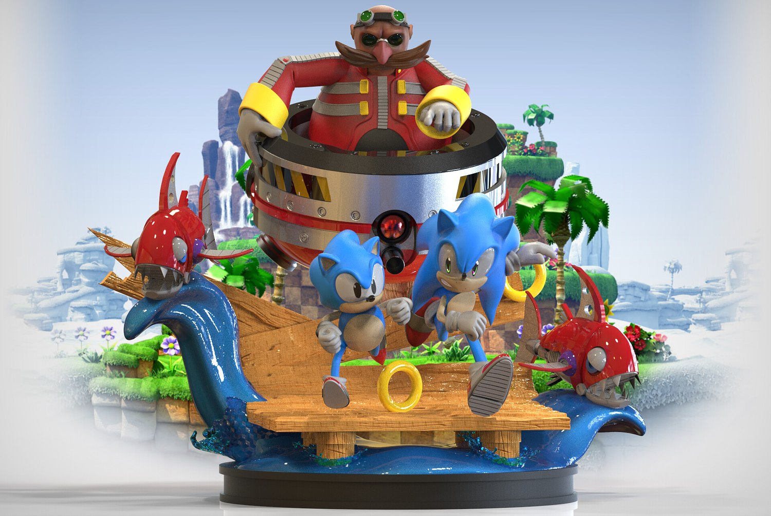 Sonic generaciones diorama 3D print model - Mito3D