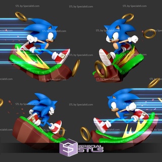 sonic hedgehog stl files lightning fast 3d print model - Mito3D