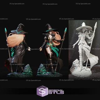 büyücü kadın silah stl Dosyalar ejderhalar taç 3d print model - Mito3D