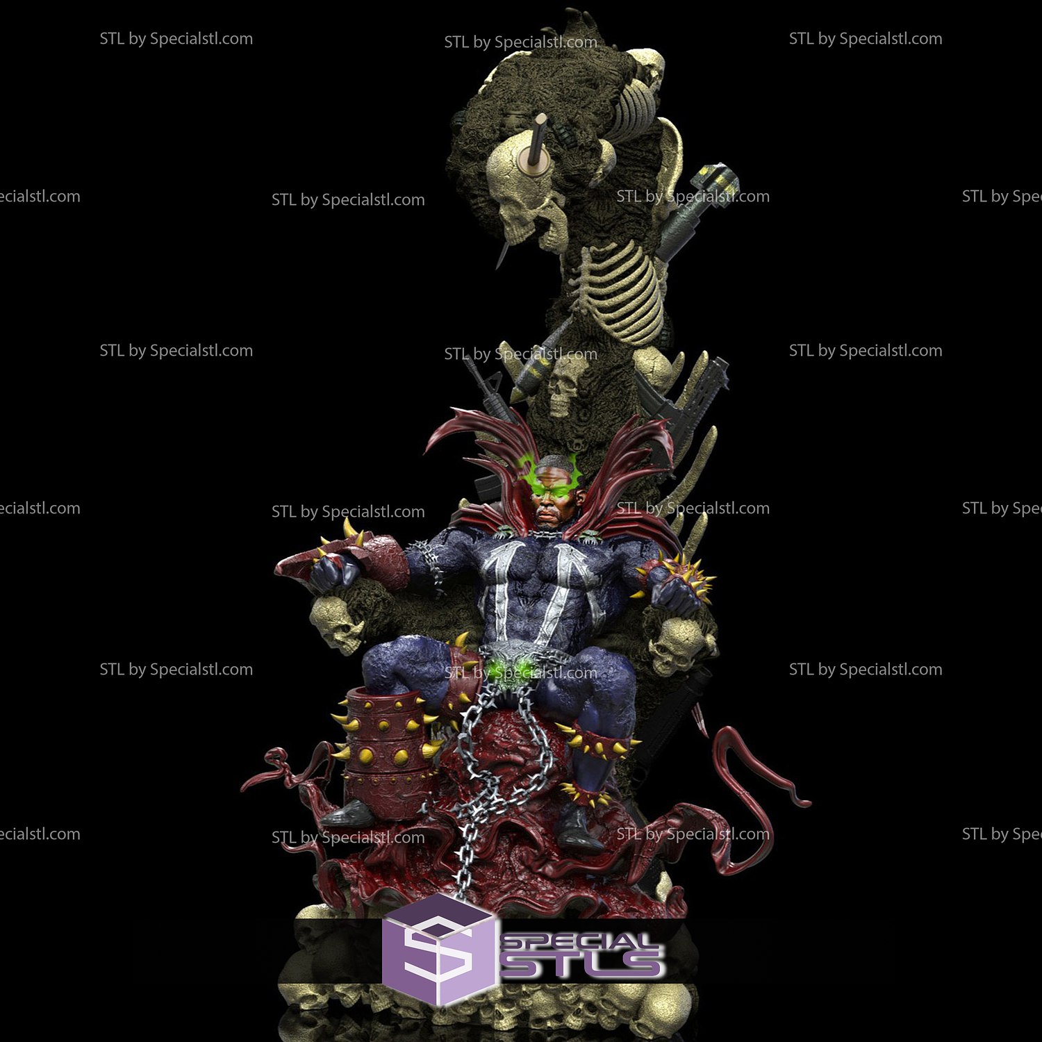 spawn demon throne v5 3d printing figurine stl files 3D print model - Mito3D