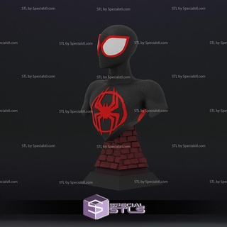spider man miles morales stl files bust 3d print model - Mito3D