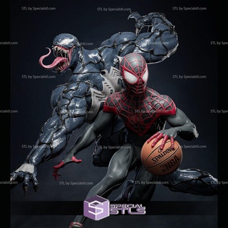 araignée homme miles morales venin v2 stl dossiers basketball rencontre 3d print model - Mito3D