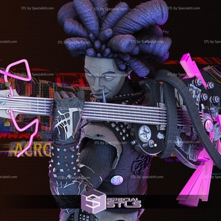 spider punk bust guitar stl files 3d model 3d print model - Mito3D