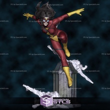 araña mujer acción pose maravilla 3d print model - Mito3D