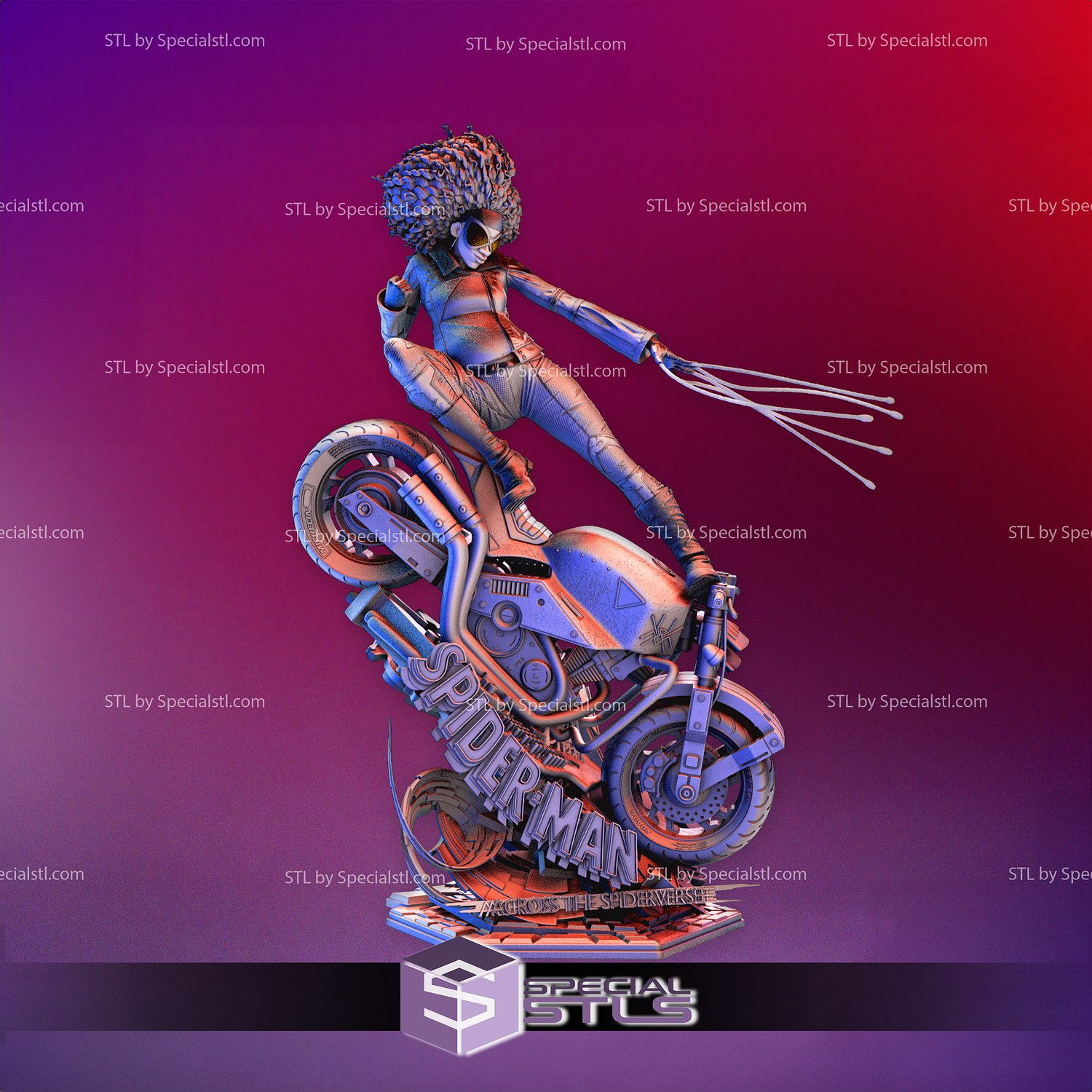 spider woman stl files spider-man across verse 3D print model - Mito3D