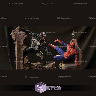 spiderman 1994 vs venom diorama 3d print stl spiderman 1994 vs venom diorama 3d print stl  3d print model - Mito3D