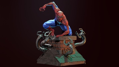 homme araignée cheminée merveille 3d print model - Mito3D