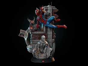 hombre araña diorama maravilla 3d print model - Mito3D