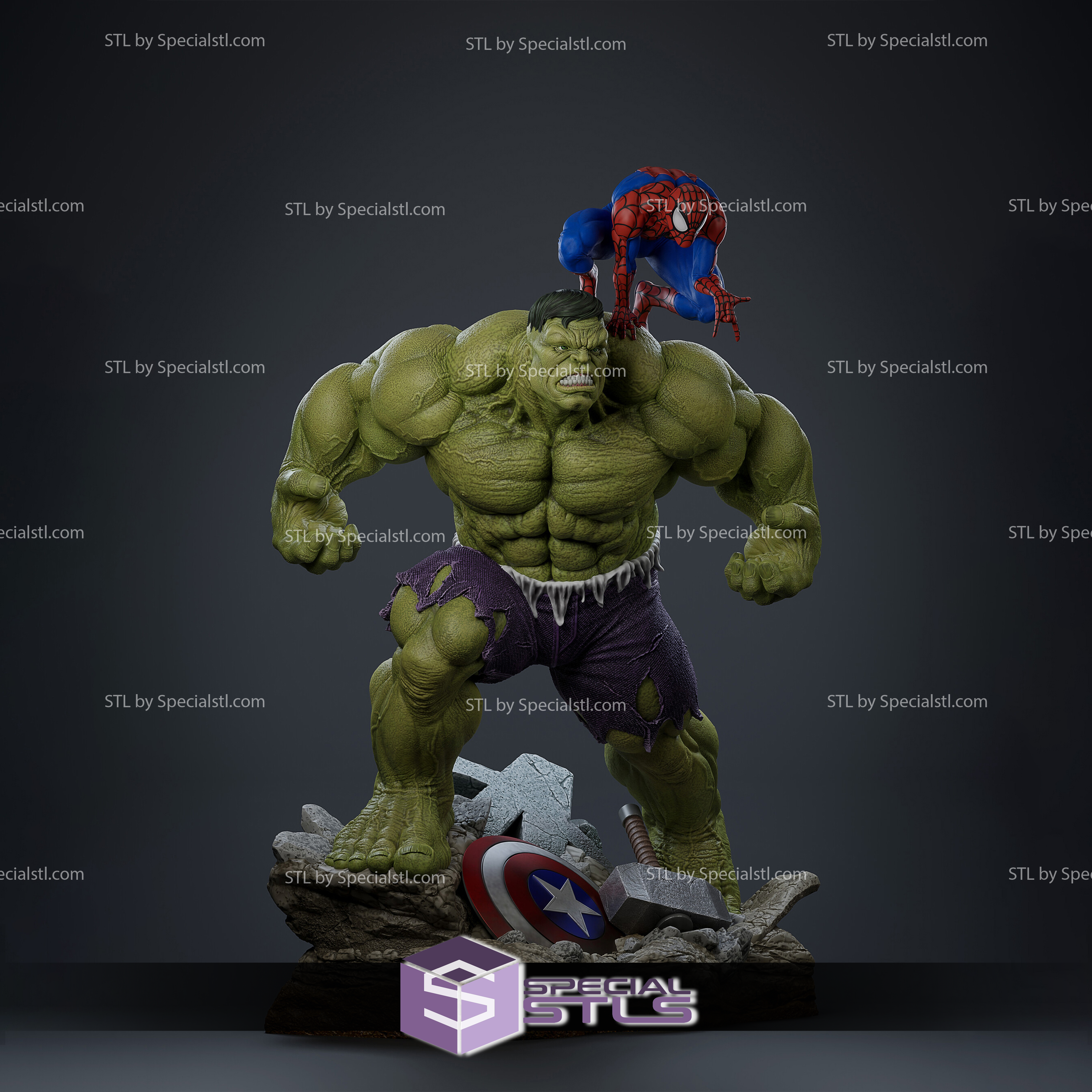 spiderman hulk back ready 3d print 3D print model - Mito3D