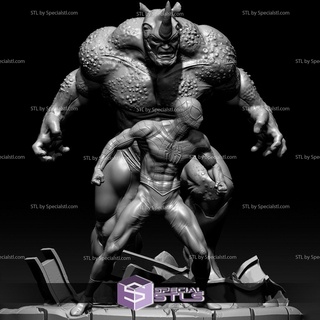 spiderman vs rhino stl files v2 3d print model - Mito3D