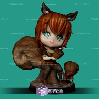 esquilo menina chibi 3d print model - Mito3D