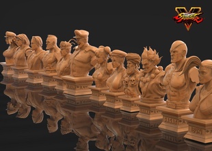 street fighter bust collection 3d print model - Mito3D