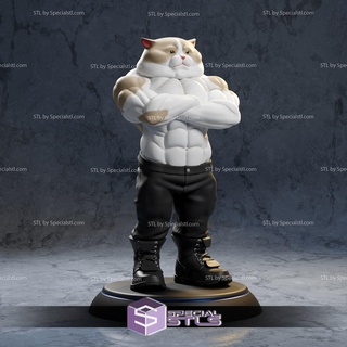 strong cat stl files fanart 3d print model - Mito3D