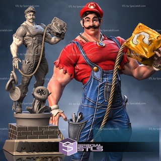 Super Mario Muskel 3d Drucken Figur stl Dateien 3d print model - Mito3D