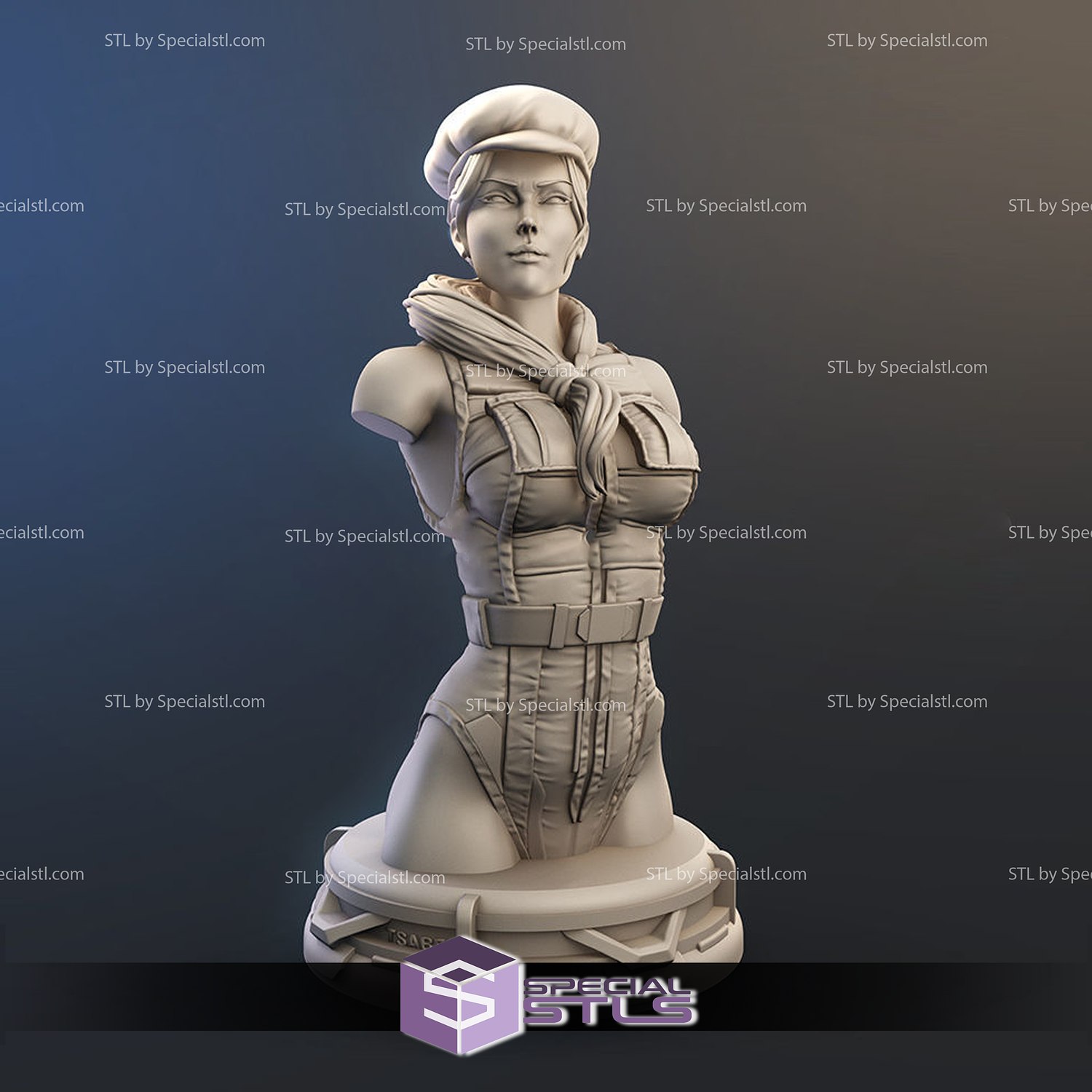 super soldier cammy bust stl files 3D print model - Mito3D