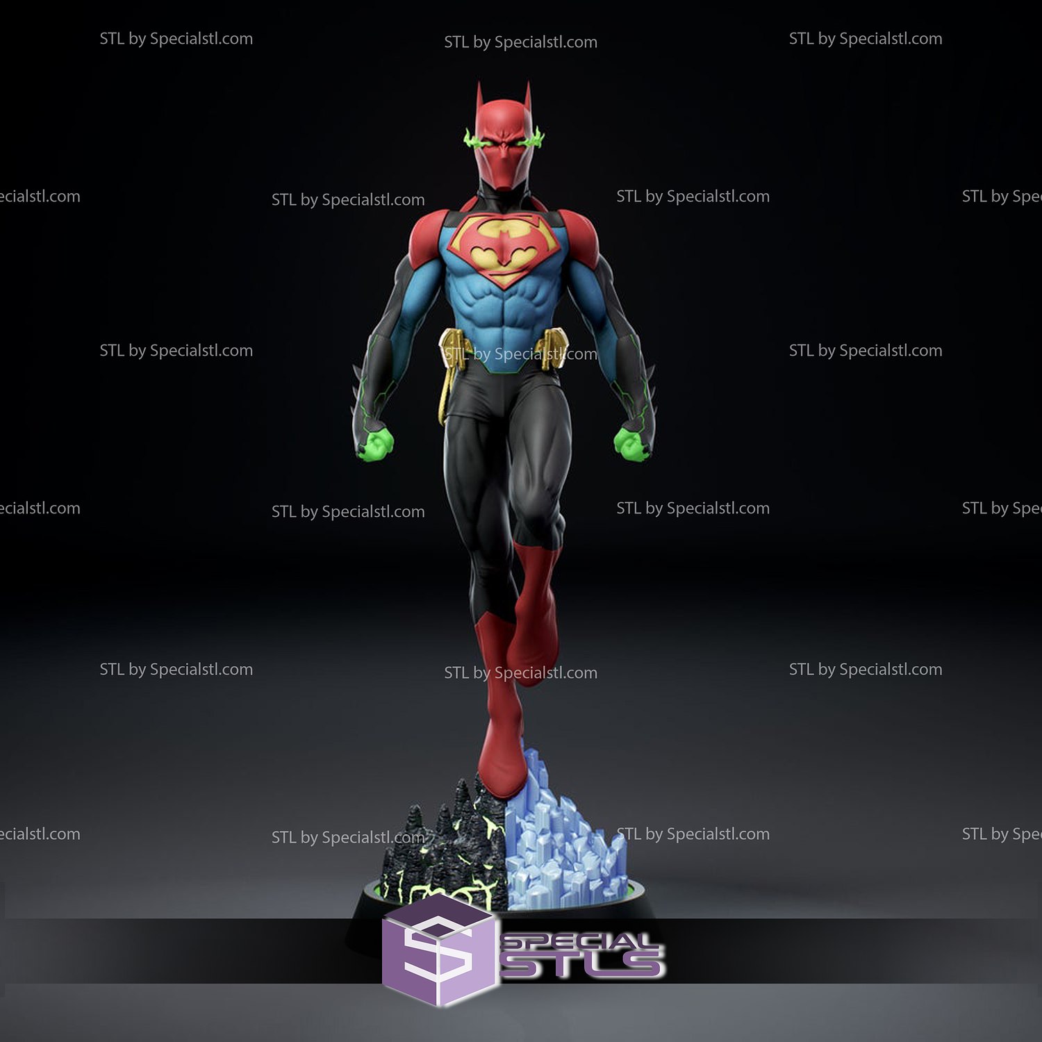 superbat superman batman stl files fanart 3D print model - Mito3D