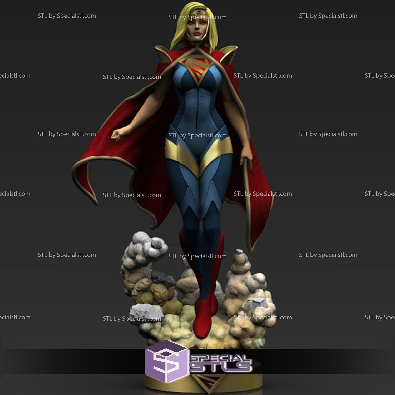 supergirl flying 3D print model - Mito3D