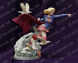 supergirl punch posa dc 3d print model - Mito3D