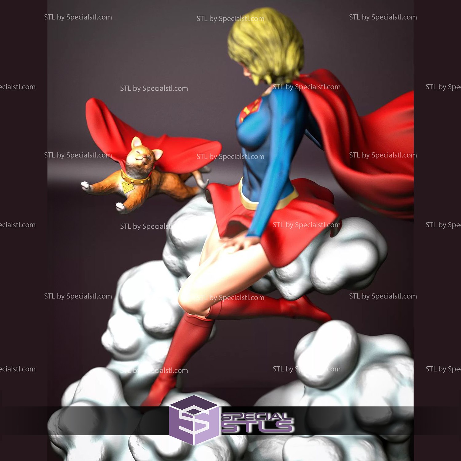 supergirl streaky cat 3d printing model stl files 3D print model - Mito3D