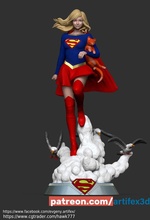supergirl wit cat dc 3d print model - Mito3D