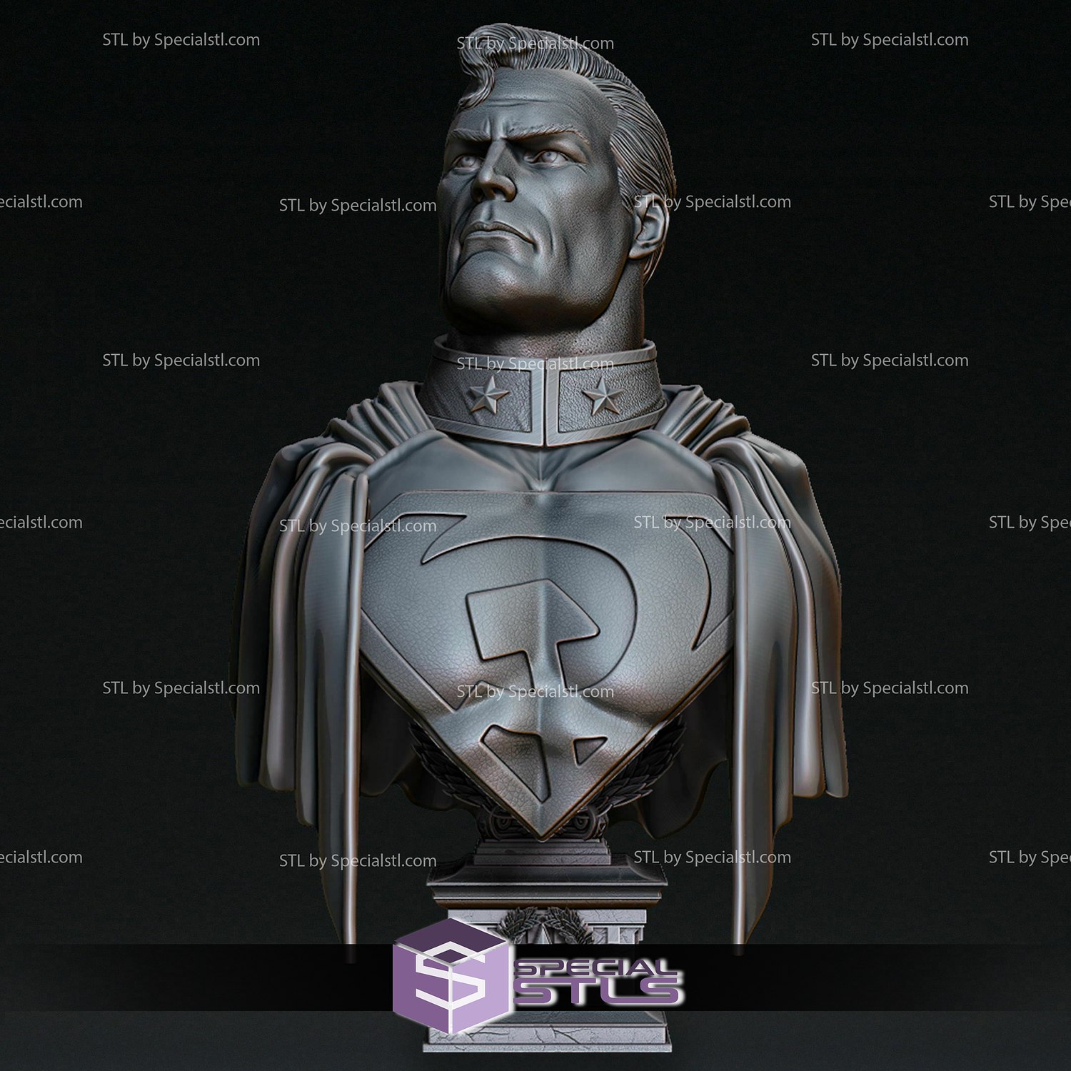 Süpermen kırmızı oğul büst 3d baskı heykelcik 3D print model - Mito3D