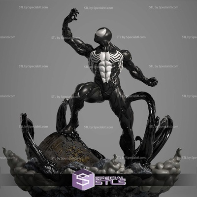 symbiote spider schlacht 3d modell skulptur spezialstl 3d print model - Mito3D