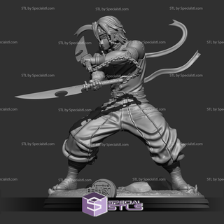 tengen uzui prepare pose ready 3d print demon slayer 3d print model - Mito3D