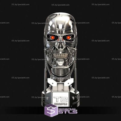 terminador t 800 cráneo busto digital escultura especialstl 3d print model - Mito3D