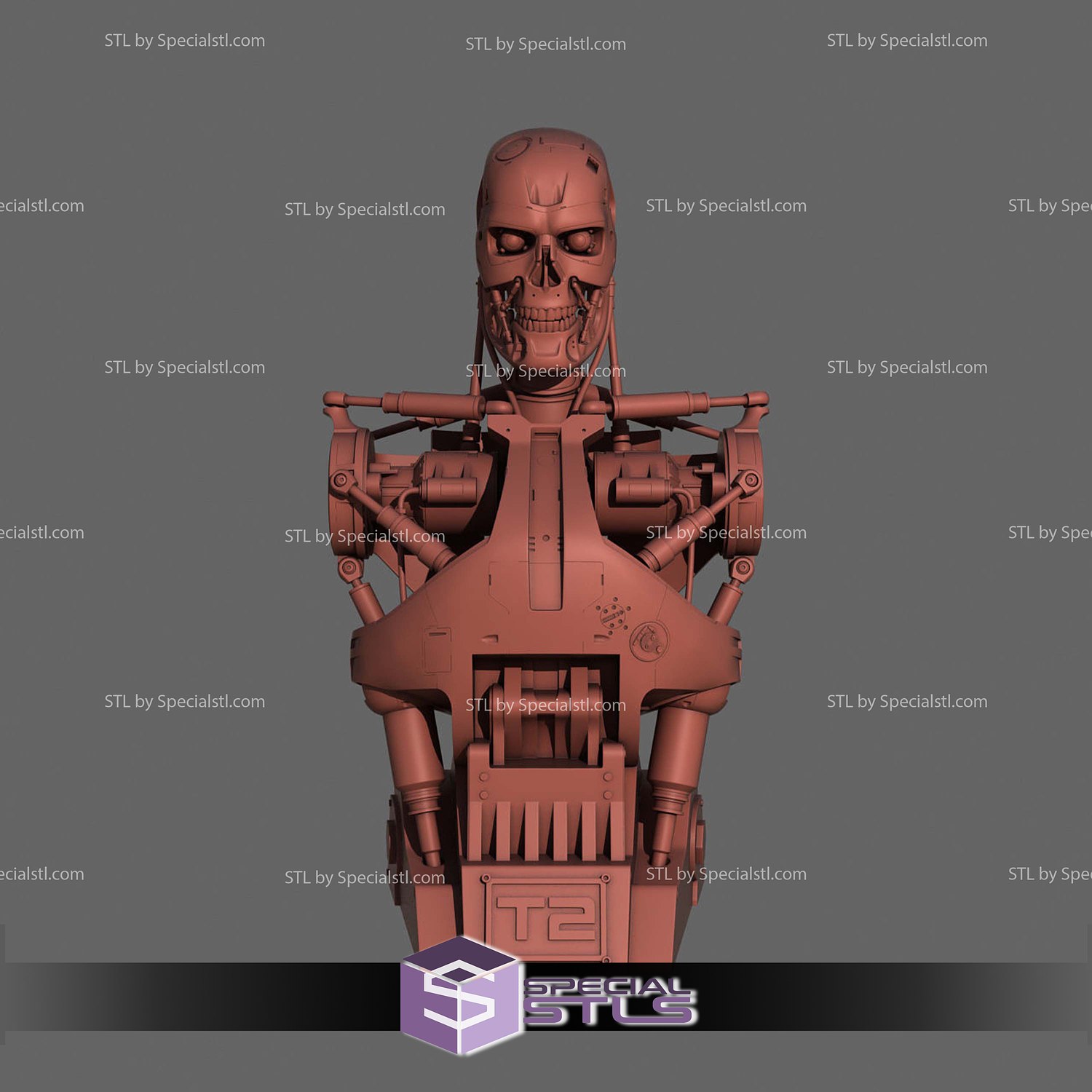 terminator 800 torso büste digital skulptur spezialstl 3D print model - Mito3D