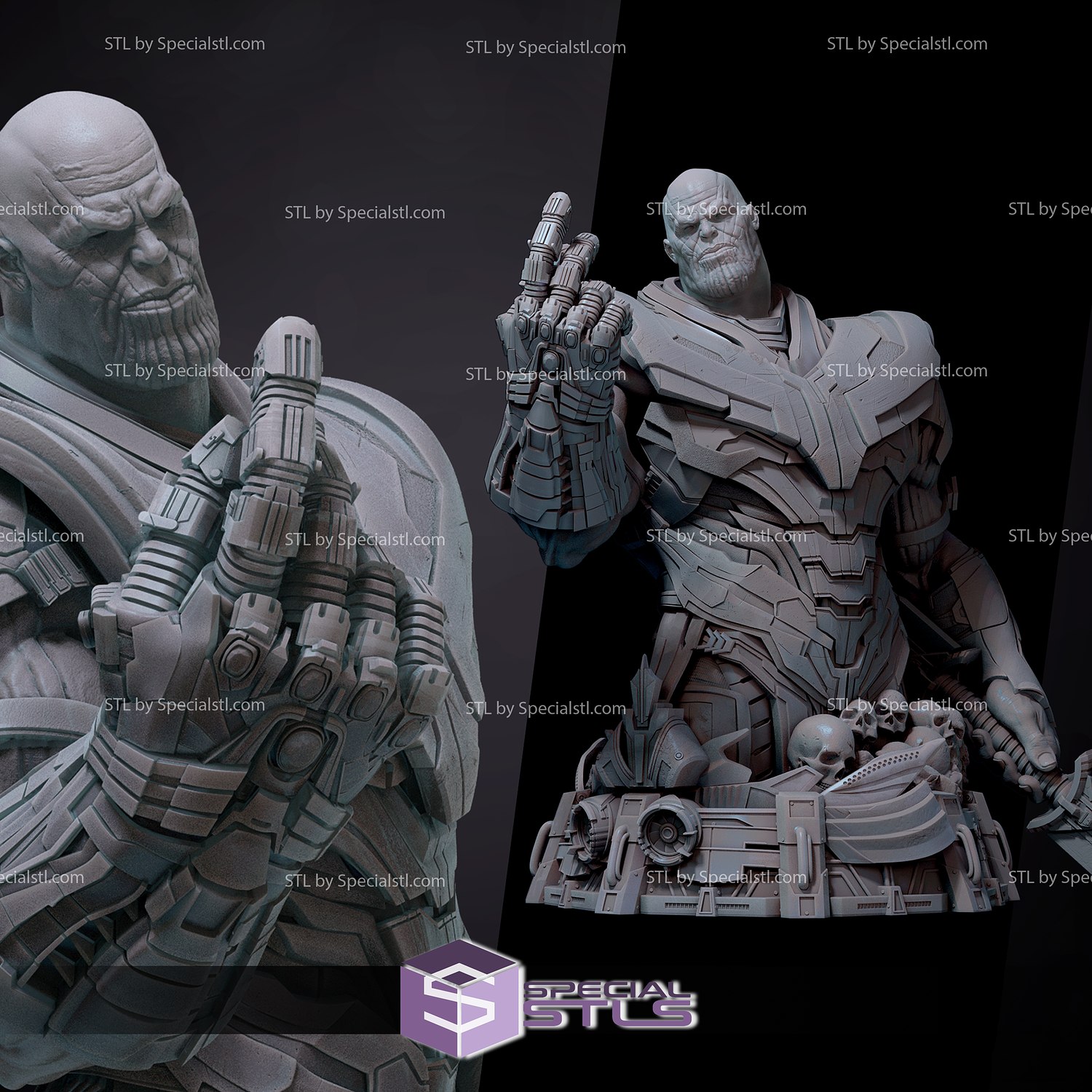 thanos chasquido busto 3d modelo 3D print model - Mito3D