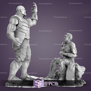 thanos stl files defeat ironman diorama 3d printing figurine 3d print model - Mito3D