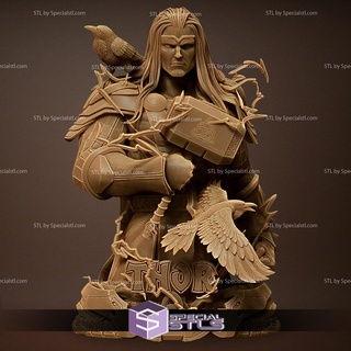 Thor cuervo busto 3d impresión figurilla 3d print model - Mito3D