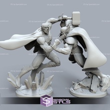 thor superman diorama 3d print model - Mito3D