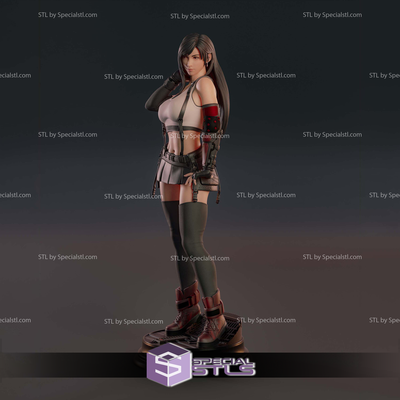 tifa lockhart remake standing stl files specialstl 3d print model - Mito3D