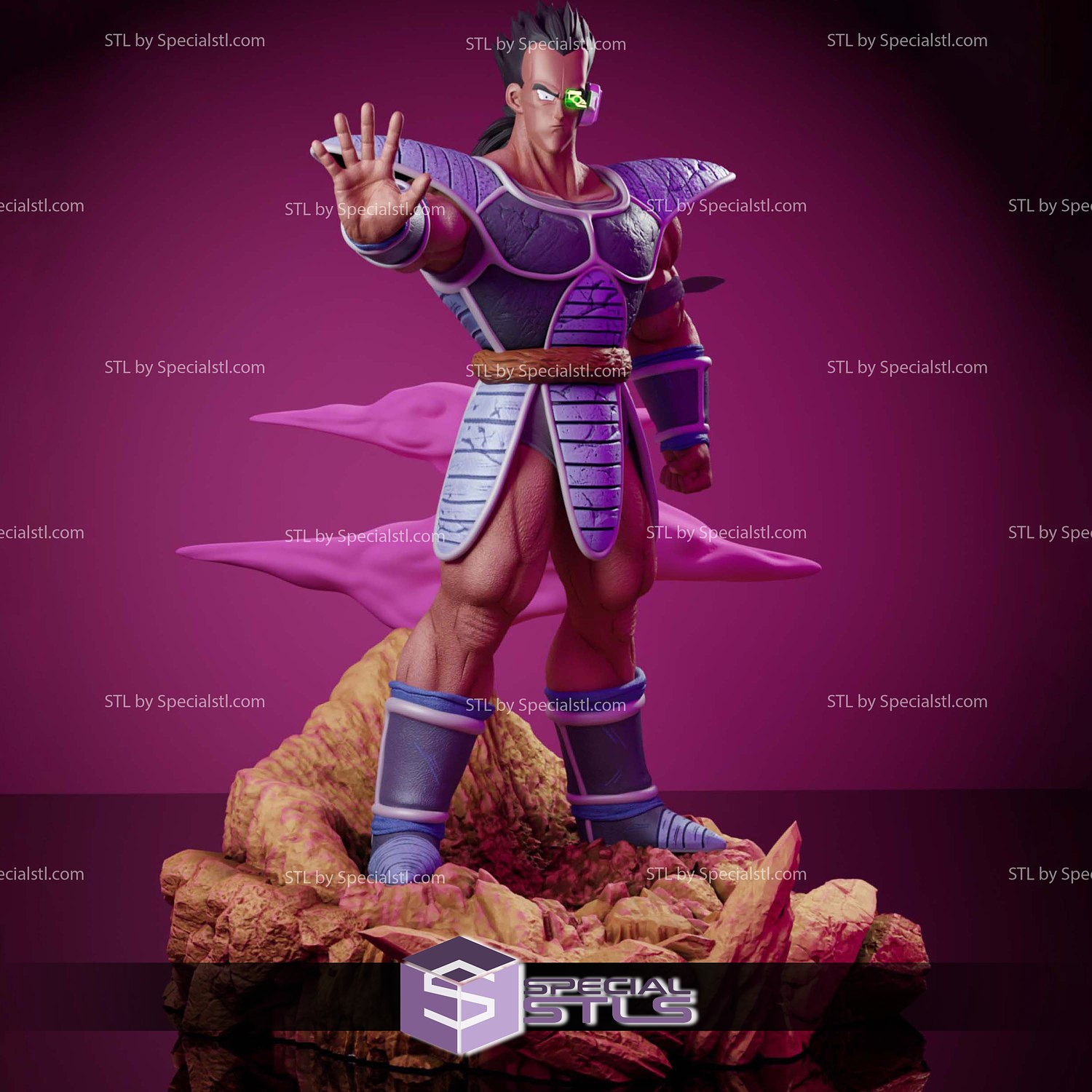 tora bardock equipo esfera dragón digital escultura especialstl 3D print model - Mito3D