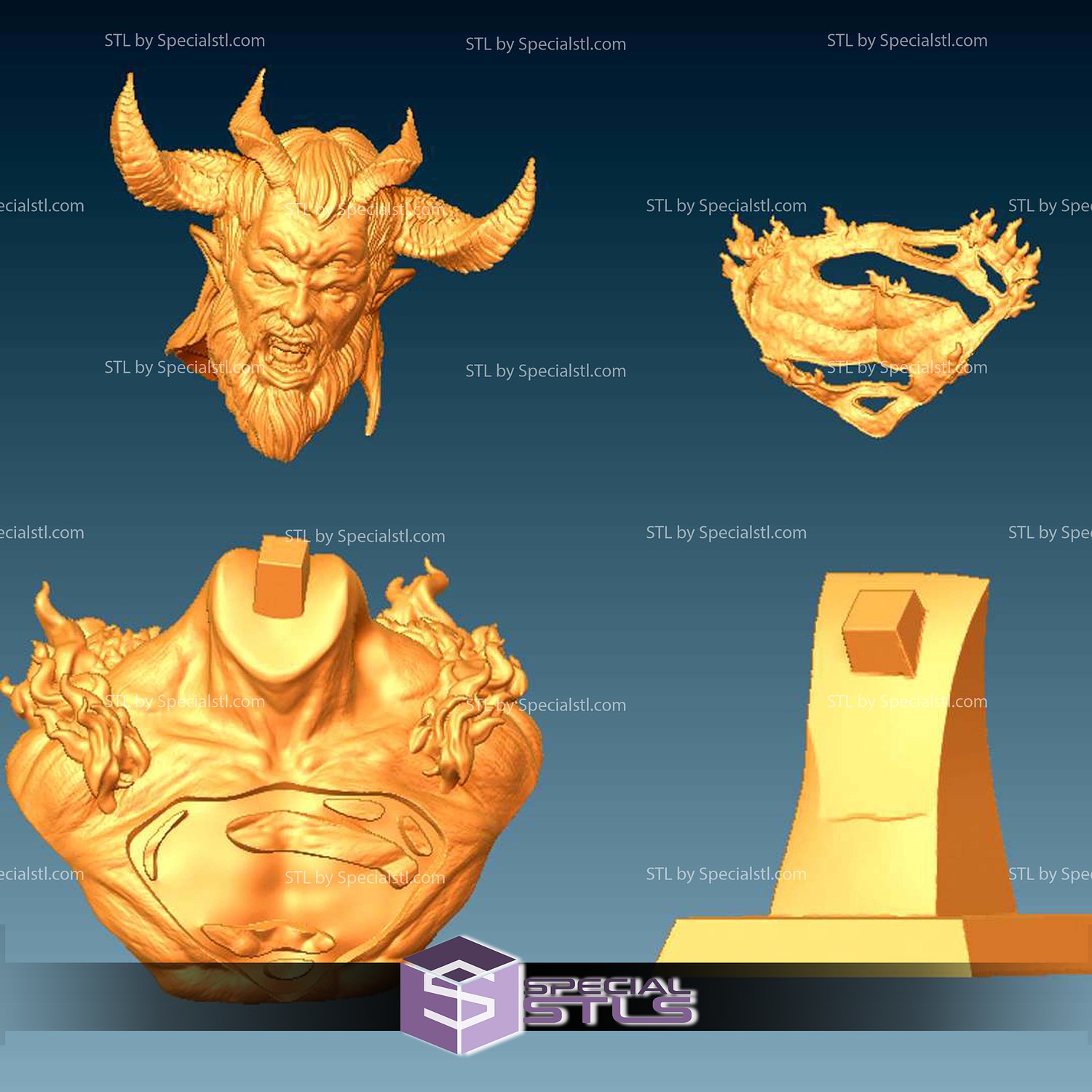 trigon superhombre busto 3d impresora archivos especialstl 3D print model - Mito3D