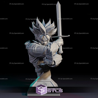 trunks action bust stl files 3d print model - Mito3D
