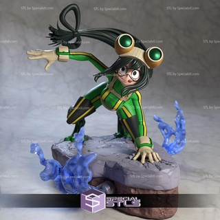 tsuyu asui posing 3d printing figurine hero academia stl files 3d print model - Mito3D
