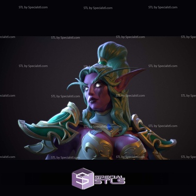 tyrande buste monde of warcraft 3d imprimante dossiers specialstl chuchotement 3d print model - Mito3D