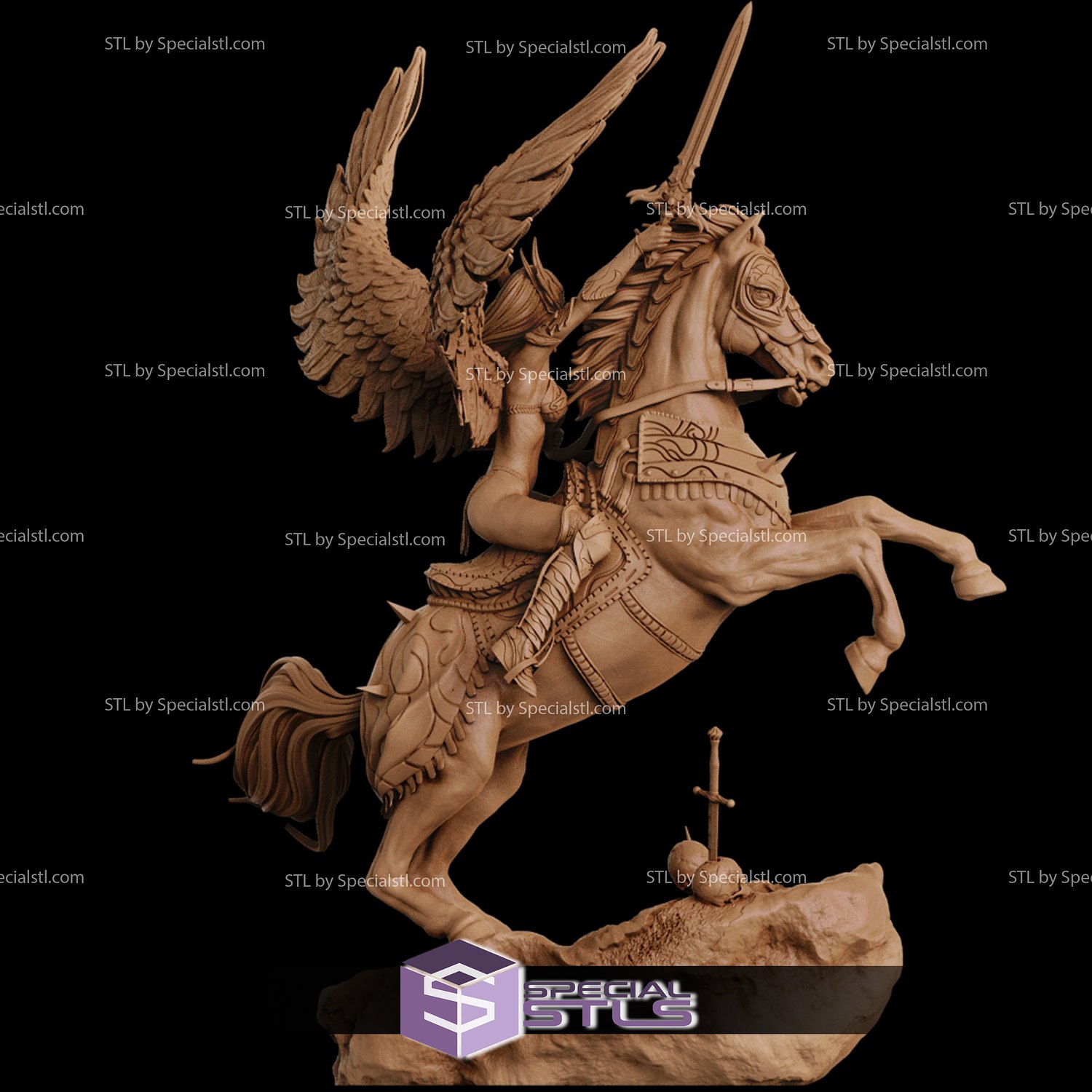 Valquíria cavalo 3D print model - Mito3D